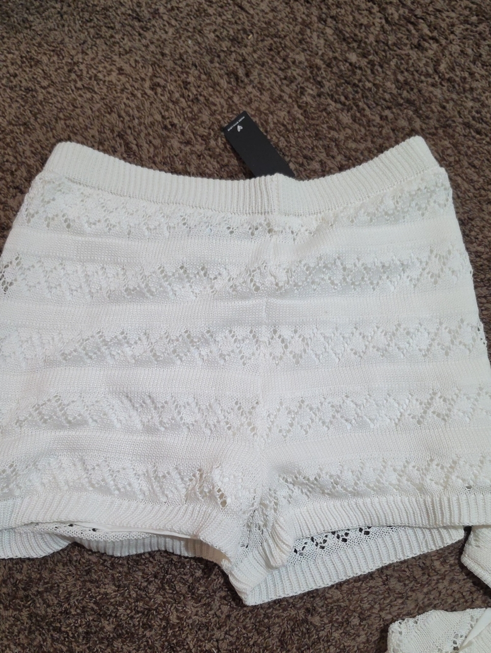 Lulu's White Knit Lace Bike Shorts